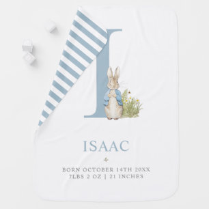 Peter Rabbit   Personalized Letter I Baby Blanket