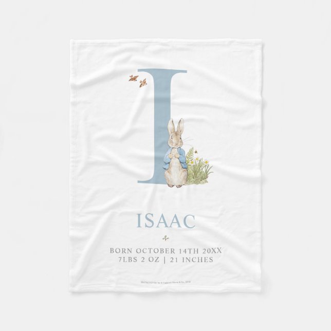 Peter Rabbit | Personalized Letter I Fleece Blanket (Front)