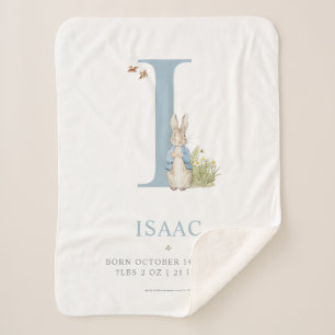 Peter Rabbit   Personalized Letter I Sherpa Blanket