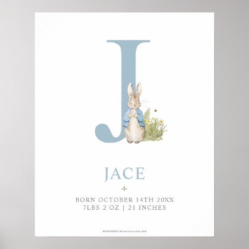 Peter Rabbit  Personalized Letter J Poster