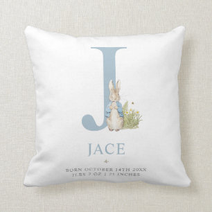 Peter Rabbit Personalized Letter J Throw Pillow