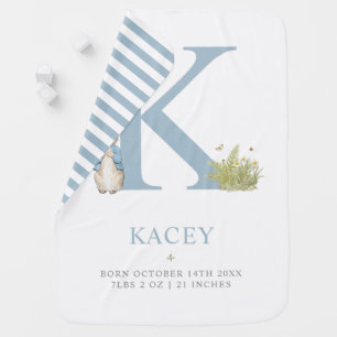 Peter Rabbit   Personalized Letter K Baby Blanket