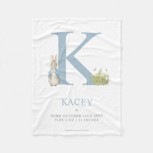 Peter Rabbit   Personalized Letter K Fleece Blanket