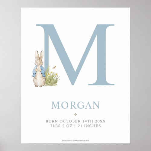 Peter Rabbit  Personalized Letter M Poster