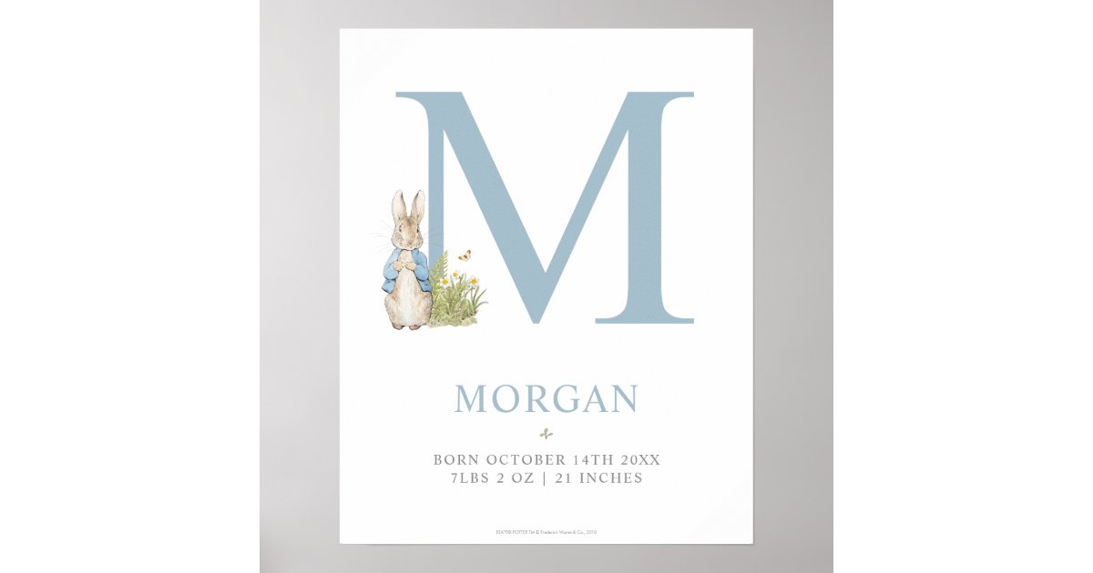 Peter Rabbit | Personalized Letter M Poster | Zazzle
