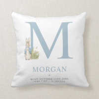 Peter Rabbit | Personalized Letter M Throw Pillow