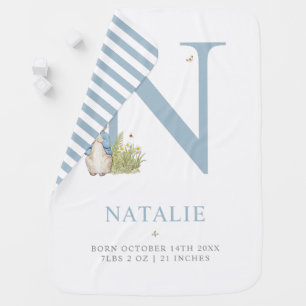 Peter Rabbit   Personalized Letter N Baby Blanket