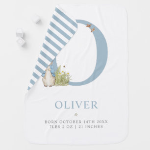Peter Rabbit   Personalized Letter O Baby Blanket