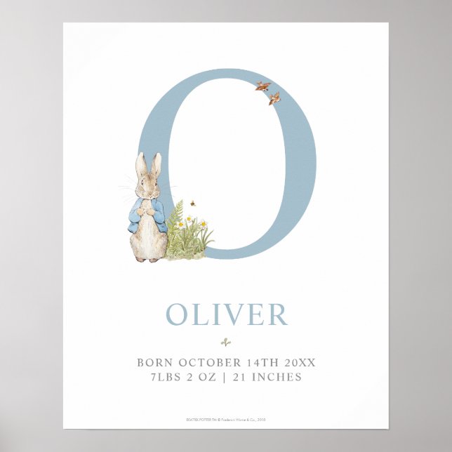 Peter Rabbit | Personalized Letter O Poster (Front)