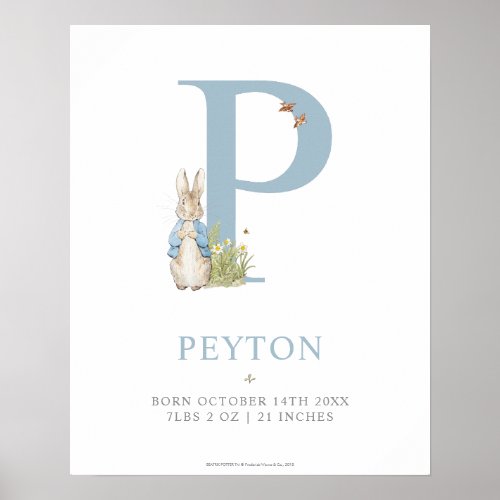 Peter Rabbit  Personalized Letter P Poster