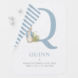 Peter Rabbit   Personalized Letter Q Baby Blanket