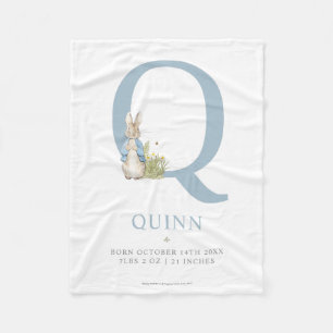 Peter Rabbit   Personalized Letter Q Fleece Blanket