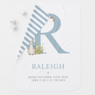 Peter Rabbit   Personalized Letter R Baby Blanket