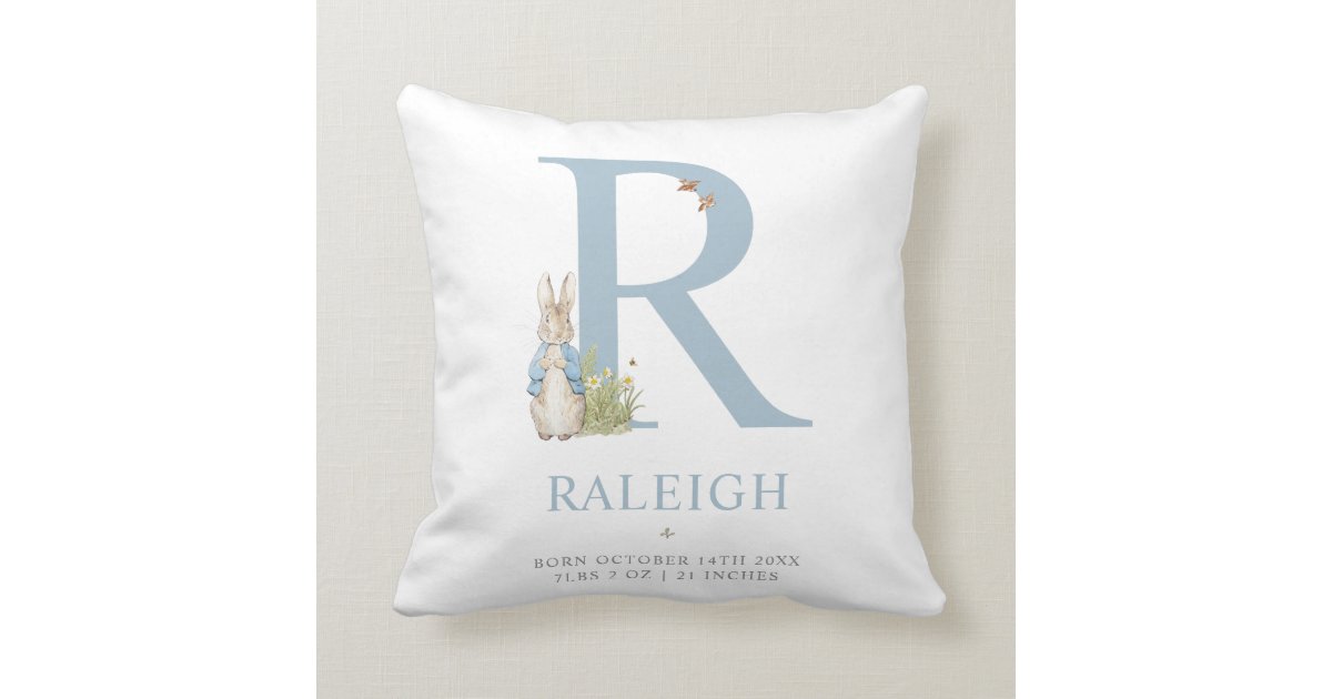 Peter Rabbit | Personalized Letter R Throw Pillow | Zazzle.com