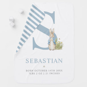 Peter Rabbit   Personalized Letter S Baby Blanket