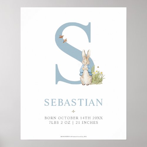 Peter Rabbit  Personalized Letter S Poster