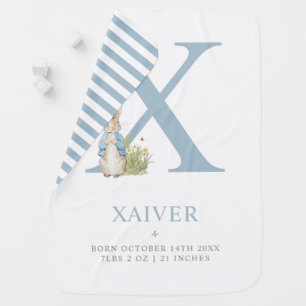 Peter Rabbit   Personalized Letter X Baby Blanket