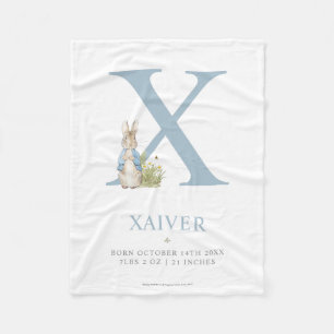 Peter Rabbit   Personalized Letter X Fleece Blanket