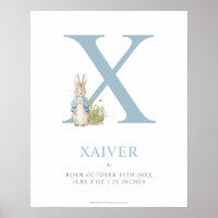 Peter Rabbit | Personalized Letter X Poster