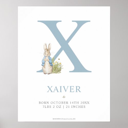 Peter Rabbit  Personalized Letter X Poster