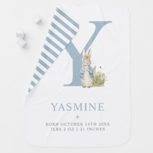 Peter Rabbit   Personalized Letter Y Baby Blanket