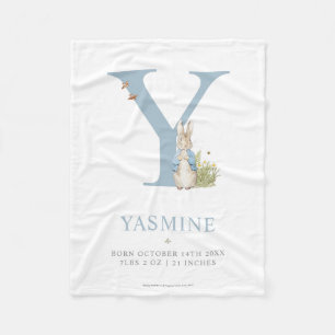 Peter Rabbit   Personalized Letter Y Fleece Blanket