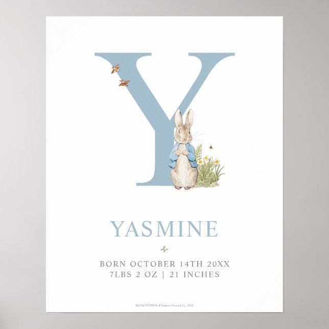 Peter Rabbit | Personalized Letter Y Poster (Front)