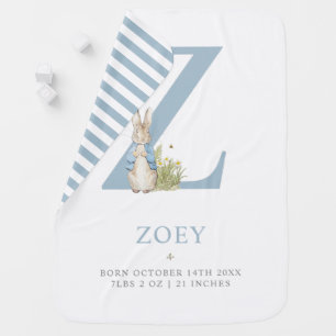 Peter Rabbit   Personalized Letter Z Baby Blanket