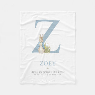 Peter Rabbit   Personalized Letter Z Fleece Blanket