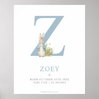 Peter Rabbit | Personalized Letter Z Poster