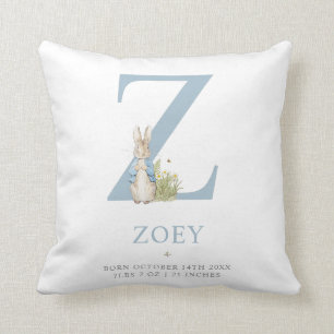Peter Rabbit   Personalized Letter Z Throw Pillow