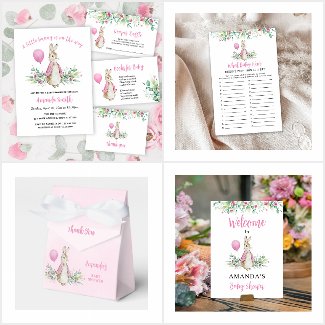 Peter Rabbit Pink Baby Shower
