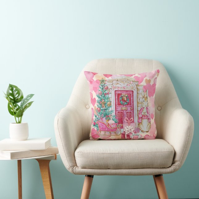 Peter Rabbit Pink Cushion Square (Chair)