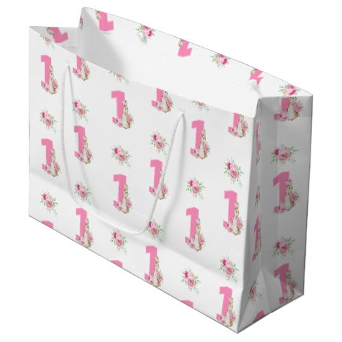 Peter Rabbit  Pink First Birthday Large Gift Bag