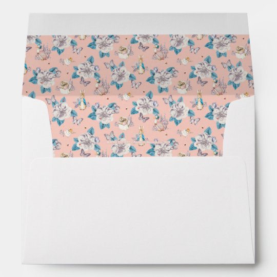 Peter Rabbit | Pink Floral Garden Pattern Envelope | Zazzle.com