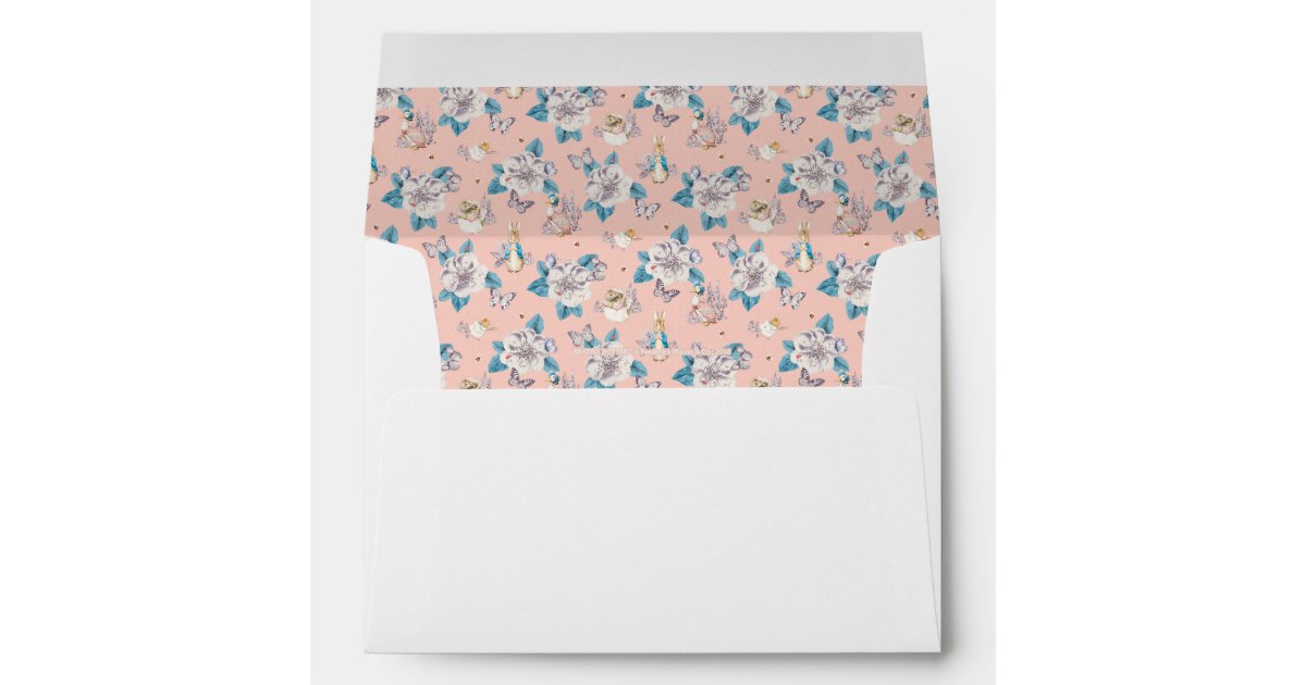Peter Rabbit | Pink Floral Garden Pattern Envelope | Zazzle.com