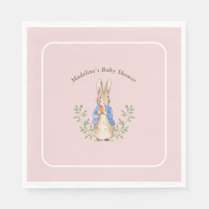 Peter Rabbit Pink Vintage Baby Shower Napkins