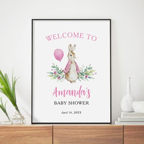 Peter Rabbit Pink Welcome Sign