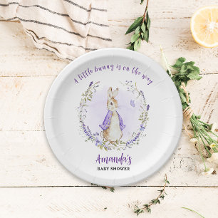 Peter Rabbit Purple Baby Shower Paper Plates