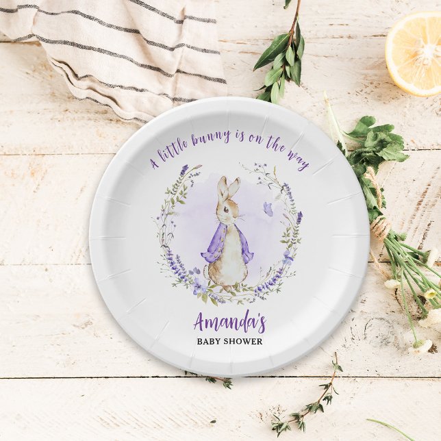 Peter Rabbit Purple Baby Shower Paper Plates (Creator Uploaded)
