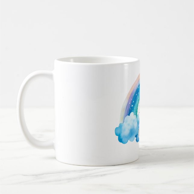 Peter Rabbit Rainbow Carrots Boy Baby Shower Coffee Mug (Left)