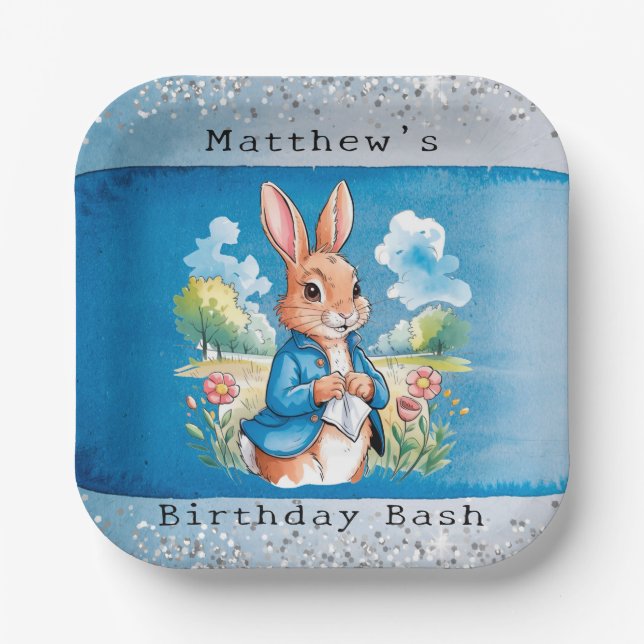 Peter Rabbit’s Garden Boy Birthday Bash Paper Plates (Front)