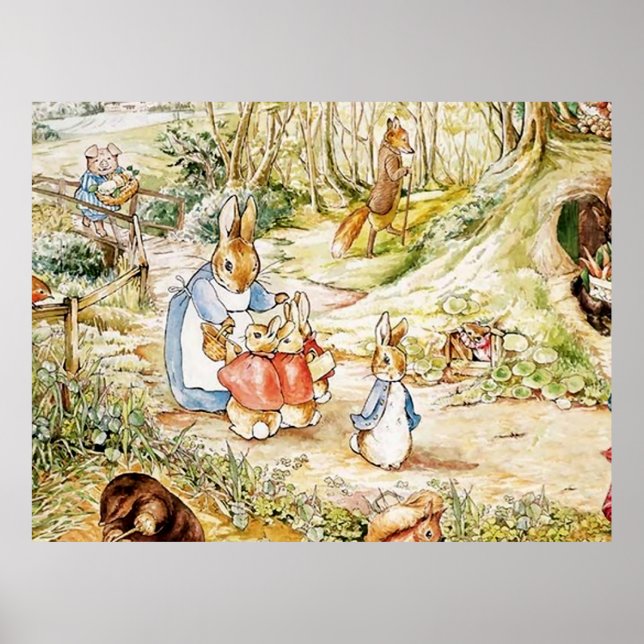 Peter Rabbit’s Neighbourhood by Beatrix Potter Poster (Front)