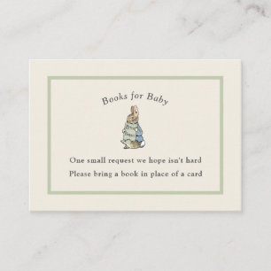 Peter Rabbit Sage Green Vintage Baby Book Enclosure Card