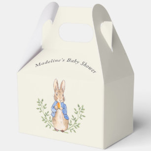 Peter Rabbit Sage Green Vintage Baby Shower Favor Boxes