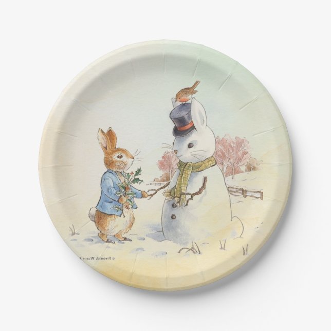 Peter Rabbit (snowman)   Paper Plates (Front)