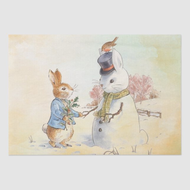 Peter Rabbit (snowman)  Tissue Paper (Front)