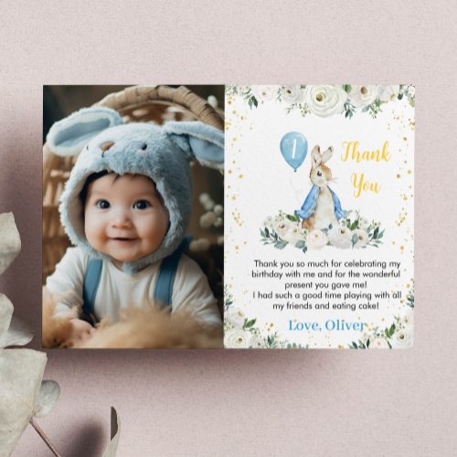 Peter Rabbit Thank You Card Birthday Party