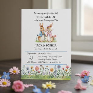 Peter Rabbit Themed Gender Reveal Invitation