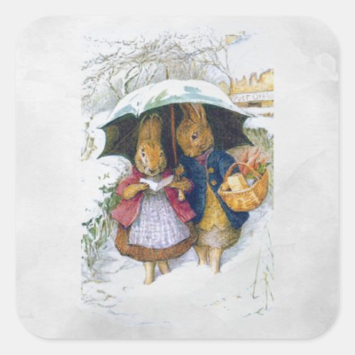 Peter Rabbit  umbrella  Square Sticker